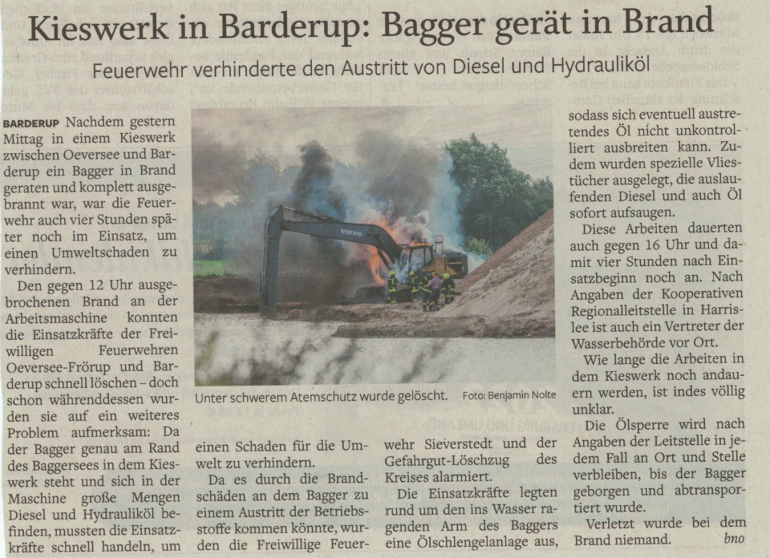 Zeitungsartikel – Einsätze 2021