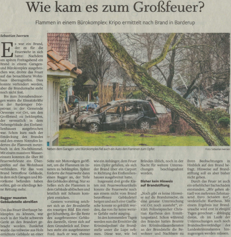 Zeitungsartikel – Einsätze 2023